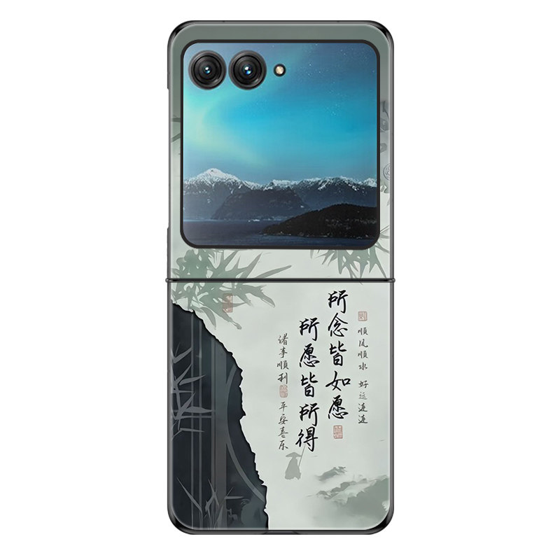 适用摩托罗拉razr40手机壳razr40ultra折叠屏防摔保护套新款所念皆如愿所愿皆所得个性创意高级感轻奢男女潮