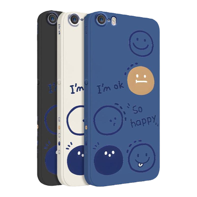适用苹果se手机壳iPhonese保护套se1五个笑脸新款液态硅胶男全包防摔女士苹果5s软壳文艺iPhone5情侣潮高级感