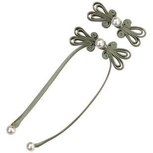 旗袍盘扣扣子新中式手工编织纽扣珍珠兔耳长尾巴布扣国潮装饰配件