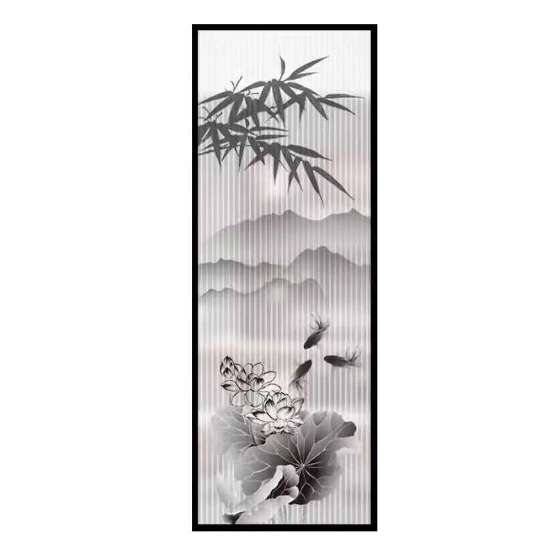 鐵藝屏風(fēng)隔斷藝術(shù)玻璃簡約現(xiàn)代玄關(guān)家用透光輕奢進(jìn)入戶門客廳遮擋