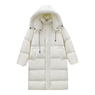 90白鸭绒长款羽绒服女加厚2025秋冬季新款设计感小众宽松显瘦外套