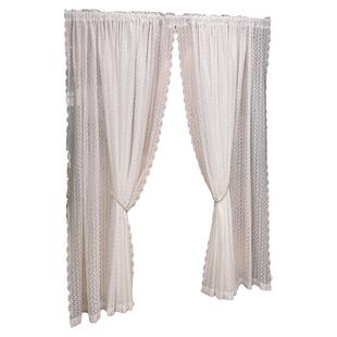 [不带帘头]免打孔安装新款网红法式田园透气布艺窗帘窗纱帘隔断