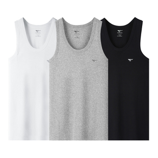 七匹狼背心男士纯棉内穿男款打底衫跨栏老年人全棉运动夏季老头衫