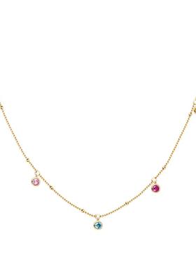 ILGIRO几尤彩虹天然彩色多巴胺风项链宝石女小众高级感锁骨链2026