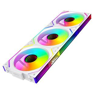 丛林豹星际积木V2风扇拼接反叶12cm白色机箱风扇ARGB台式电脑静音