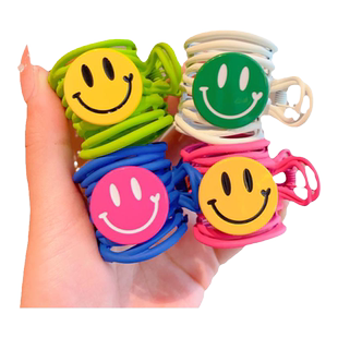 儿童可爱笑脸高马尾抓夹头饰女孩发夹2026新款女童多巴胺发卡夹子