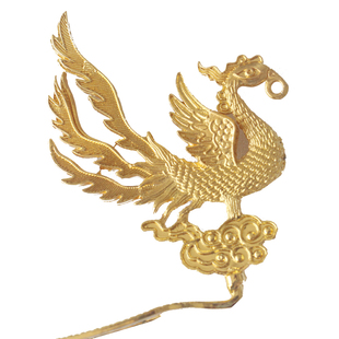 古风凤钗双面立体凤凰发簪明制挑牌宋制飞龙步摇汉服头饰米珠唐簪