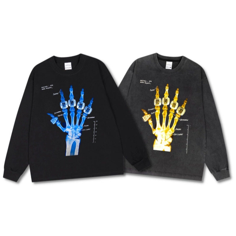 塔图姆同款美式上衣湖人科比五冠手指纪念t恤潮牌小领口vtg长短袖