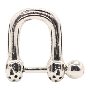 精工亮面吊坠 拧螺丝 骨头花纹U型扣子S925纯银饰DIY手工串珠配件