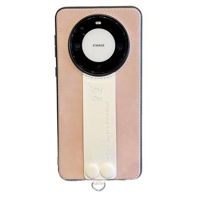 拓岚 适用华为mate60pro+新款手机壳轻奢高级感针线素皮隐形腕带支架mate70/50/40pro情侣简约防摔全包男女潮