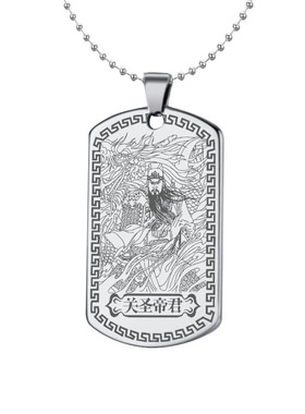 武财神御龙关公吊坠六字真言