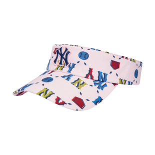 韩国MLB儿童帽子2025夏新款NY彩色满标无顶帽男女防晒遮阳空顶帽