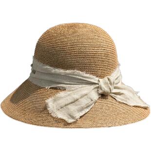 疯帽子 日本轻奢AD10渔夫帽女透气可折叠盆帽遮阳草帽26春夏