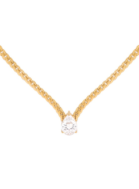 时尚百搭水滴锆石蛇骨链项链