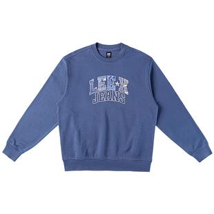 Lee25秋冬新品舒适版圆领植绒印花Logo男长袖卫衣潮LMT010842204
