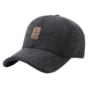 男士帽子秋冬季加厚保暖护耳时尚鸭舌帽短檐春秋休闲棒球帽潮爸爸