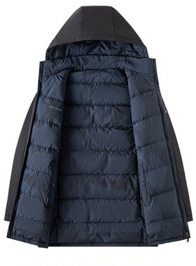 罗蒙双面穿可脱卸连帽羽绒服
