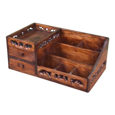 首饰实木质抽屉式化妆品收纳盒