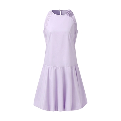 歌莉娅夏季紫色挂脖连衣裙女