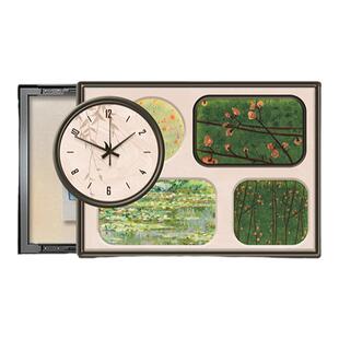 法式复古电表箱装饰画带时钟表中古风配电箱弱电表箱遮挡盒挂画