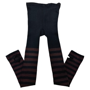 千禧风日系古早亚文化非主流QQ秀经典款弹力条纹打底裤袜