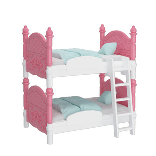 儿童过家家玩具女孩迷你双人床配件包女童娃娃屋房间微缩模型摆件