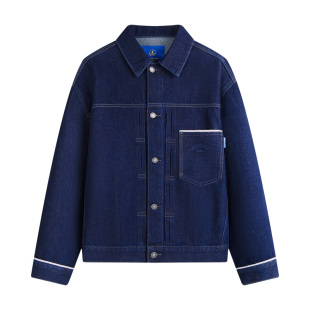 Navigare意大利小帆船水洗牛仔夹克男春季新款翻领工装茄克外套