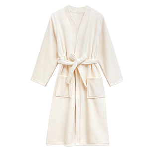 秋冬季法兰绒浴袍女士珊瑚绒睡袍日式浴衣吸水速干加绒加厚家居服