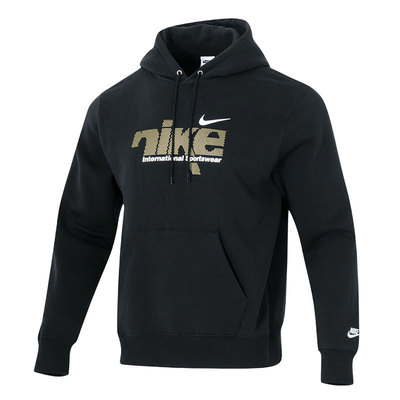 【自营】耐克加绒卫衣男25秋冬款时尚潮流长袖加厚连帽保暖套头衫