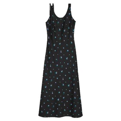 MOUSSY 2026春季新品清新小碎花约会无袖长款连衣裙010JS333-2321