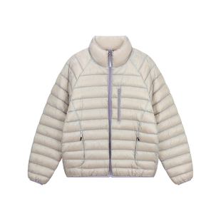 ATRY白鸭绒羽绒服男冬季2025新款户外保暖立领撞色拉链情侣外套女