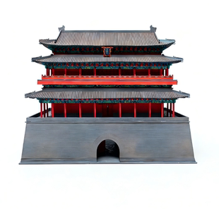栋方正阳门城楼榫卯积木模型北京中轴线中国古建筑拼装玩具礼物