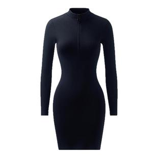 曲线主义黑色包臀连衣裙2025秋季新款流行气质收腰小个子短裙女