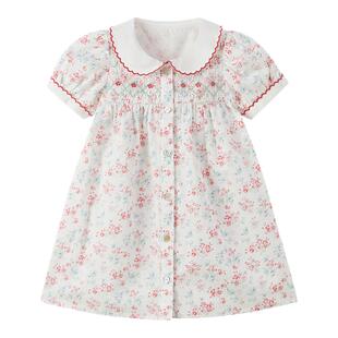 tartineetchocolat法国巧克力童装25夏季新品女童立体绣花连衣裙