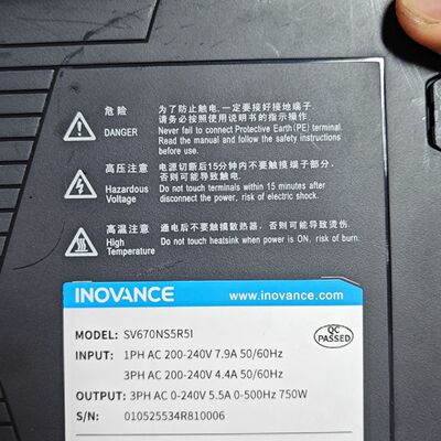 INOVANCE伺服驱动器型号SV670NS5R5I75请询价