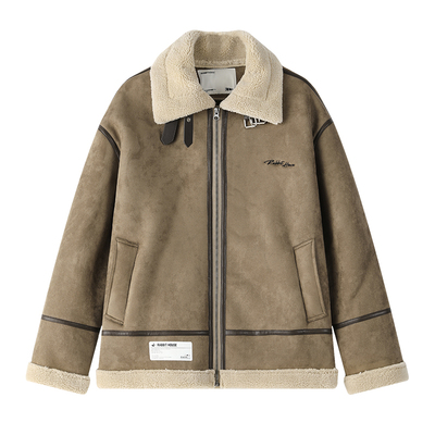 兔先森冬季麂皮绒加厚保暖棉服