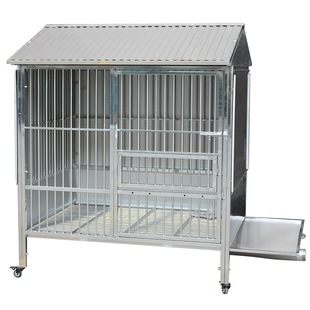 大牛室外防雨不锈钢狗笼子大型犬 304结实侧漏斗带厕所中型犬狗窝