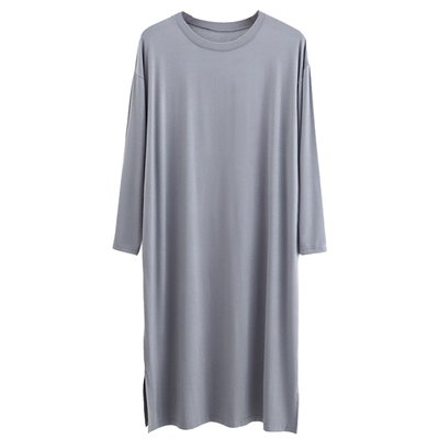 莫代尔男宽松大码睡袍家居服长款