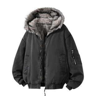 it :5cm/FIVECM座山雕加绒连帽羽绒服男款2026冬季毛毛白鸭绒外套