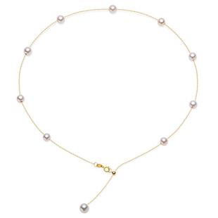 南珠宫星晴 北海合浦18K金天然海水珍珠项链女送妈妈圆强光满天星