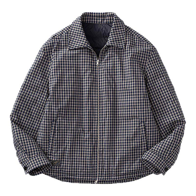 COMMON SCENTS色织格纹90白鸭绒休闲通勤衬衫羽绒服
