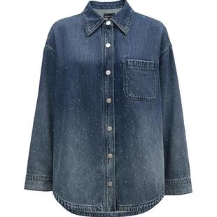 Vero Moda衬衫女2025秋季新款静酷风烫钻渐变时尚通勤衫325162002