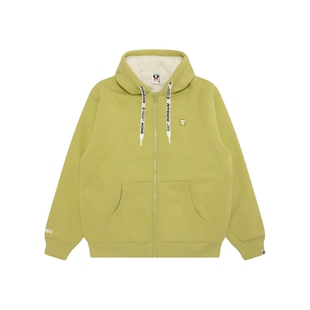 Aape旗舰店男装秋冬小标徽章纯色简约厚绒连帽卫衣外套C364XXP