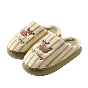 家佳宜棉拖鞋家居室内女士秋冬季防滑厚底保暖加绒情侣家用棉拖男