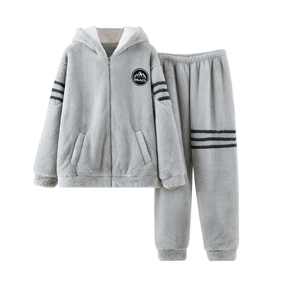 珊瑚睡衣男士秋冬季加厚保暖