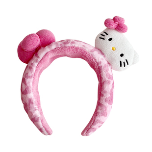 发箍可爱HelloKitty凯蒂猫女士秋冬毛绒洗脸头箍女高颅顶发卡头饰
