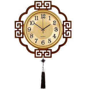 新中式挂钟家用客厅时尚木质静音挂墙钟表万年历中国风时钟个性表