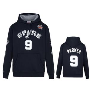 NBA官方正品Mitchellness名人堂秋男女连帽卫衣马刺队托尼帕克