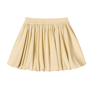 淡黄色半身百褶裙女花苞裙裤2025秋季新款高腰小个子糯米A字短裙