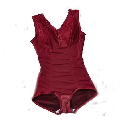 塑身连体保暖内衣女加绒加厚上衣带文胸防寒束腰身衣冬季美体背心